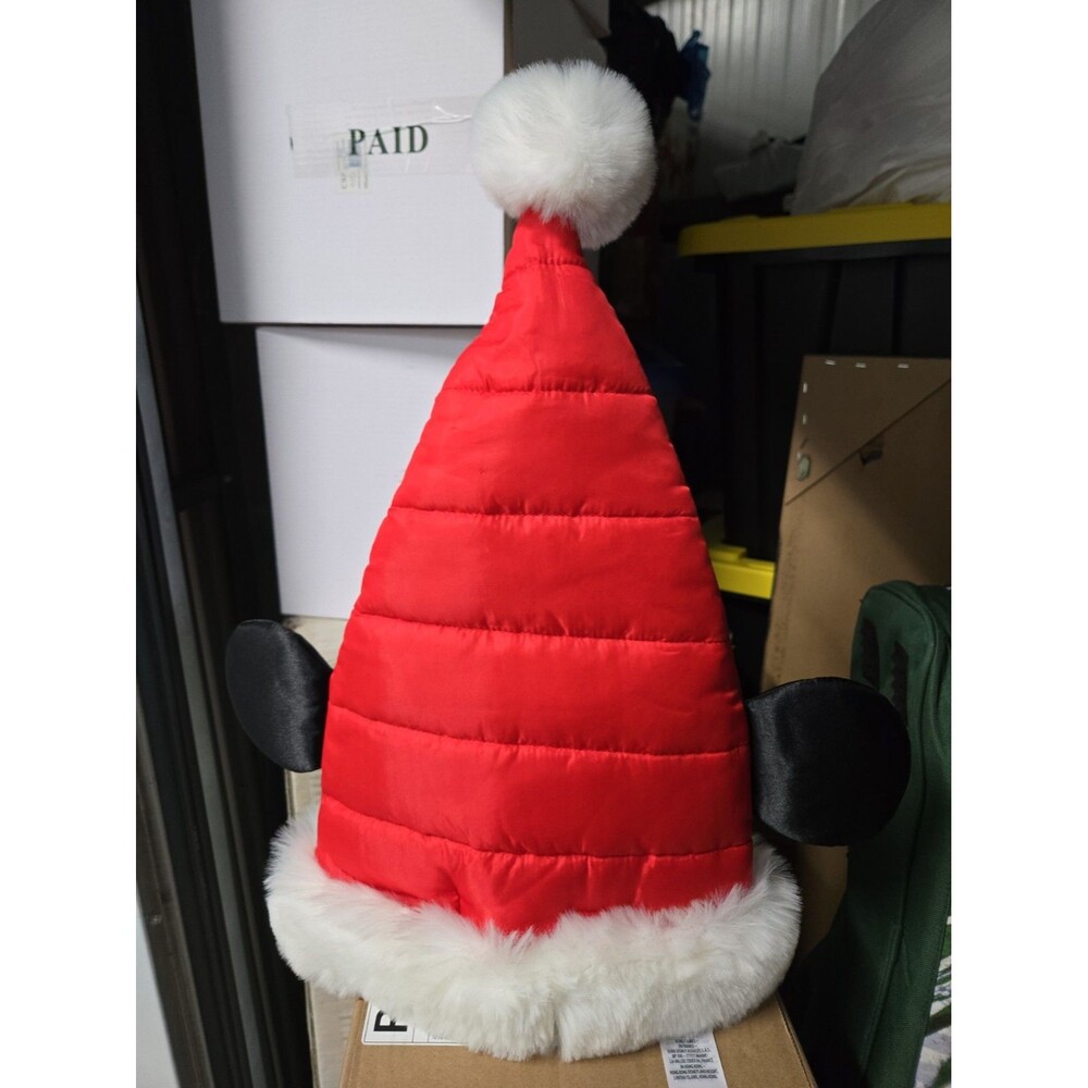 Mickey Mouse Ears Christmas Santa Hat Authentic Disney Parks Adjustable EUC